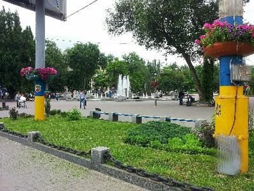 В Запорожье установили 120 подвесных цветочных вазонов