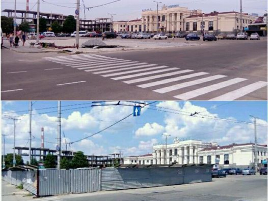 У ЖД-вокзала "Запорожье-1" неожиданно разобрали долгострой (фото)