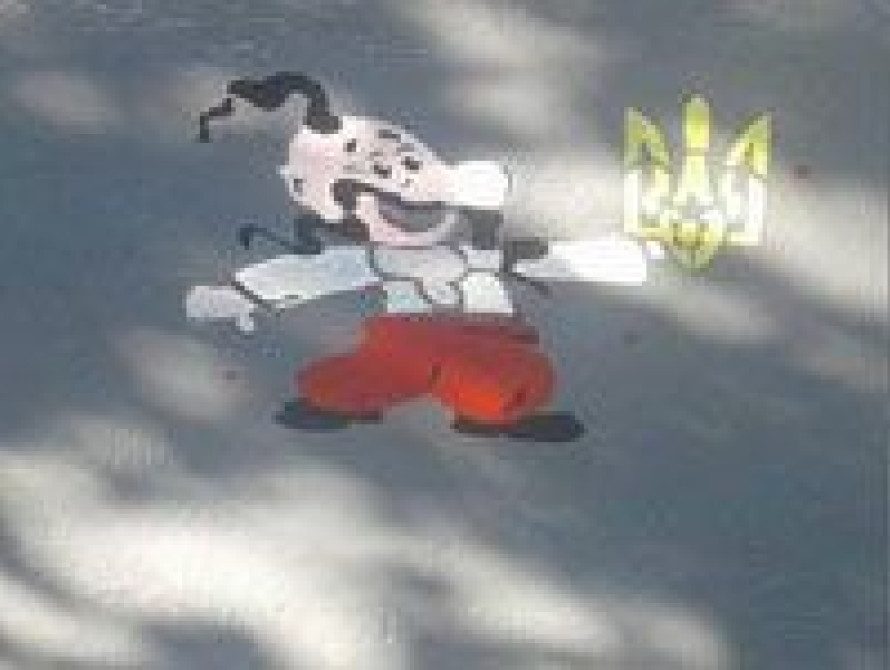 На запорожском мосту появился козак