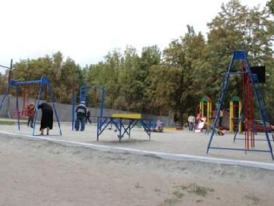 В Запорожье в Вознесеновском парке установили новую детскую площадку и сделали подсветку... деревьев (фото)