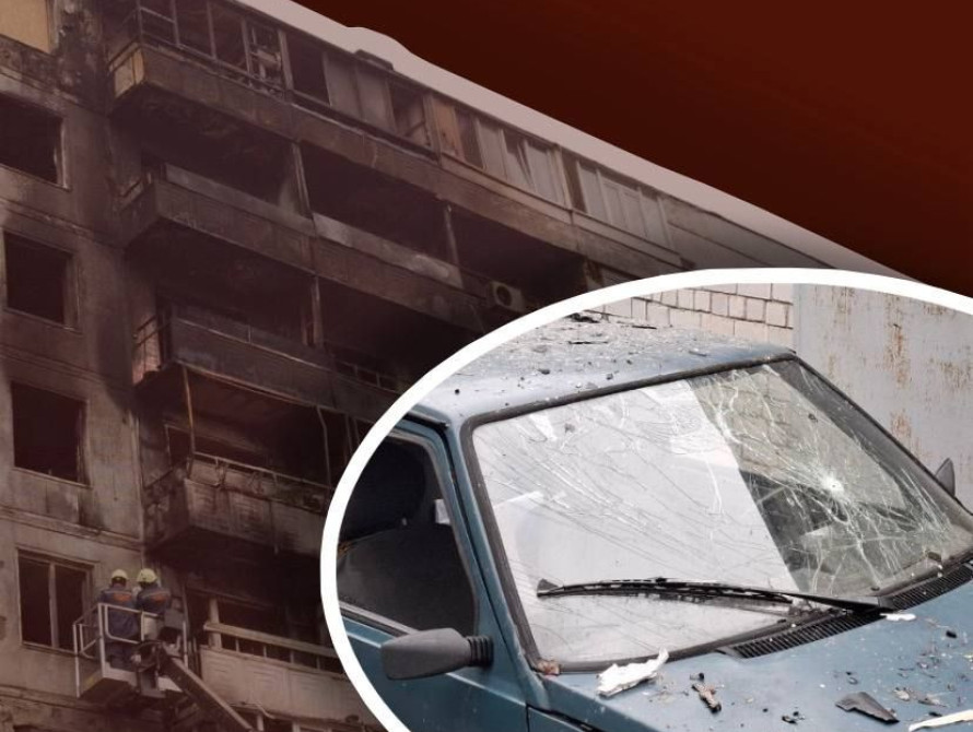 Багатоповерхівка після прильоту у Запоріжжі