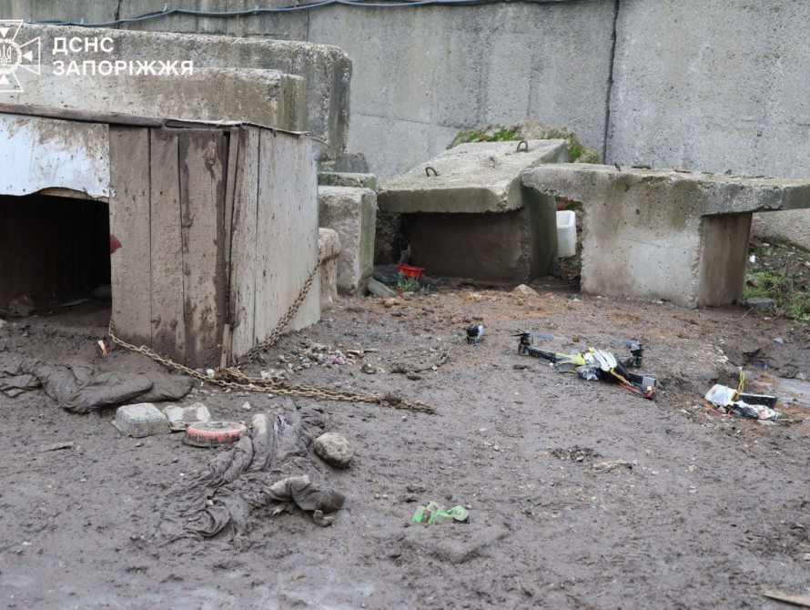 Уламки дрону, знайдені у Запоріжжі