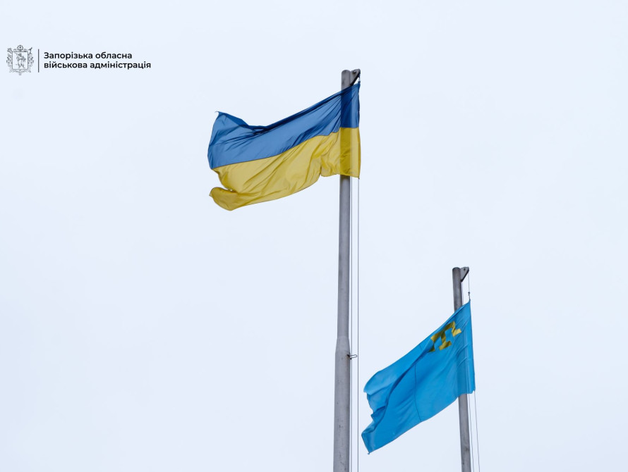 Кримськотатарський прапор у Запоріжжі