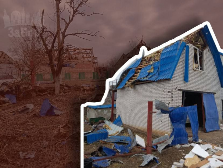 Колаж: авіаудар по Комишувасі