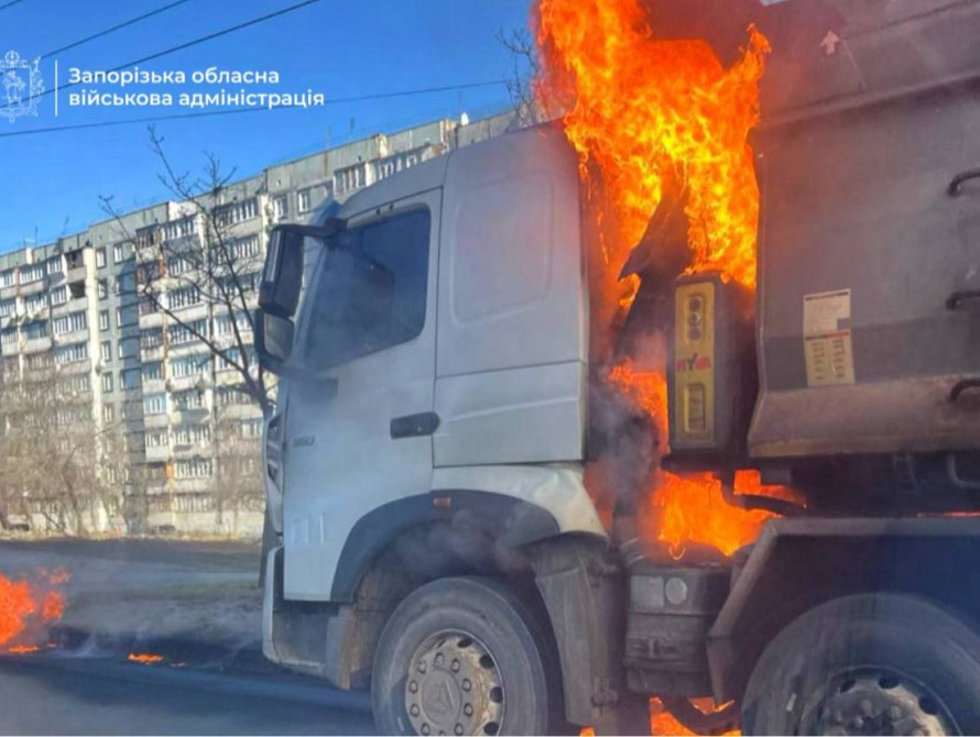 Наслідки удару по вантажівці у Запоріжжі