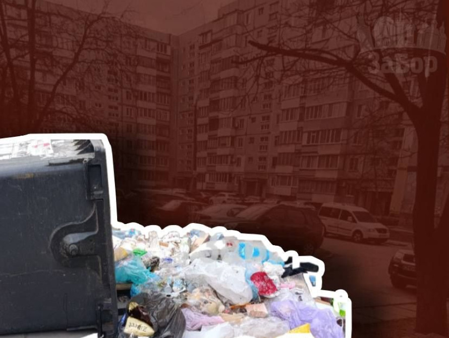 Колаж: перевернуті сміттєві контейнери у Запоріжжі