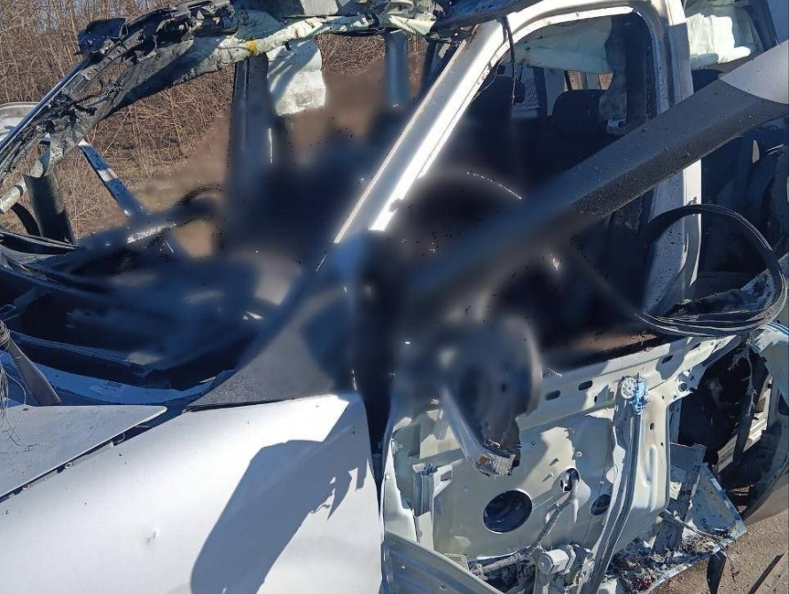 Автівка, у якій перебували росіяни