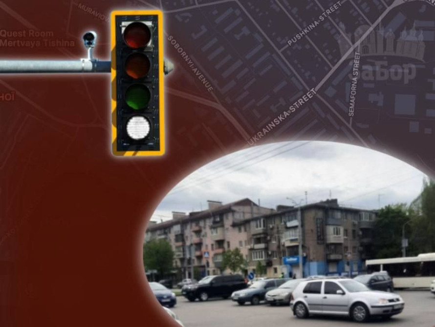 Колаж: затор на Лахті через несправний світлофор