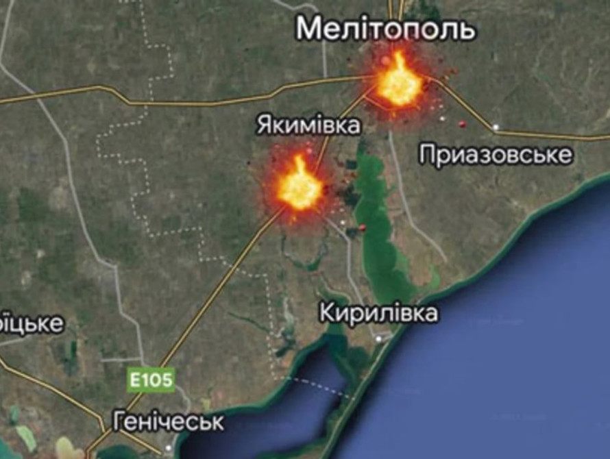 Мапа ударів по росіянам під Мелітополем