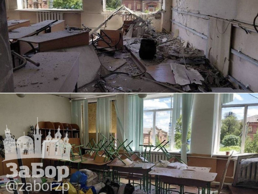 У Запорізькій області російським обстрілом понівечено школу