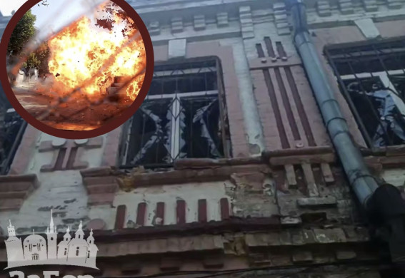 В Запоріжжі зʼявилося відео моменту прильоту по історичній частині міста