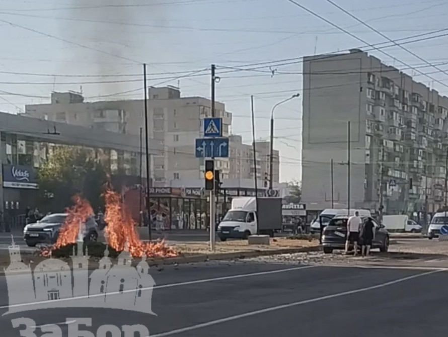 Пожежа на Ромаксі після падіння фпв-дрону