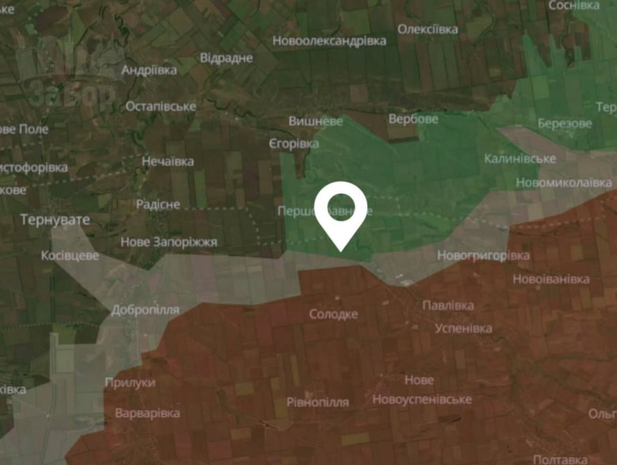 Мапа бойових дій у Запорізькій області