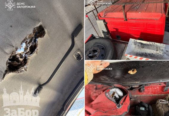 У передмісті Запоріжжя росіяни атакували пожежно-рятувальний автомобіль під час ліквідації наслідків обстрілу (фото)