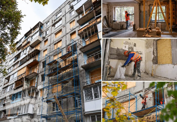 У Запоріжжі відновлюють багатоповерхівку на Шкільній, зруйновану після російського удару (фото)