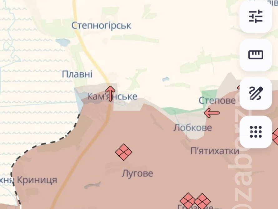 Просування в Кам'янському - карта DeepState