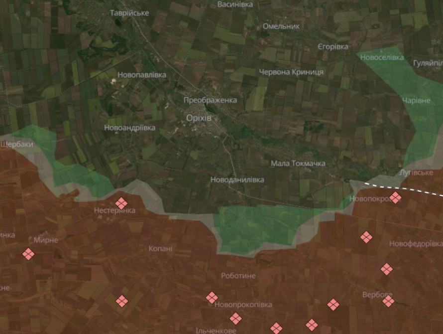Активність ворога в районі Оріхова знизилася