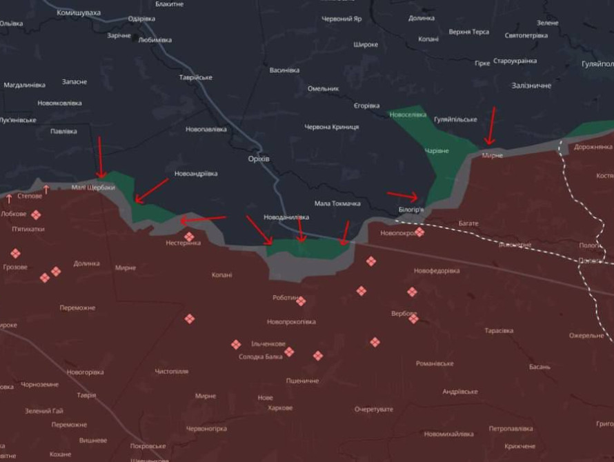 Оперативна ситуація на Запорізькому напрямку