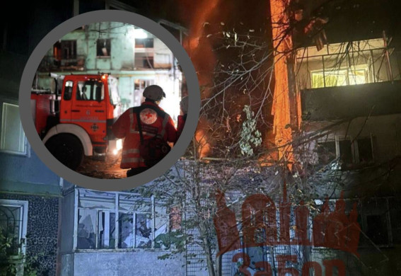 Нічна атака по Запоріжжю: 9 ударів шахедів, палала багатоповерхівка, 5 людей отримали поранення (фото, відео)