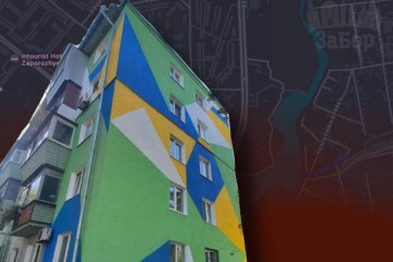 У центрі Запоріжжі з'явився новий арт-об'єкт на фасаді старого будинку