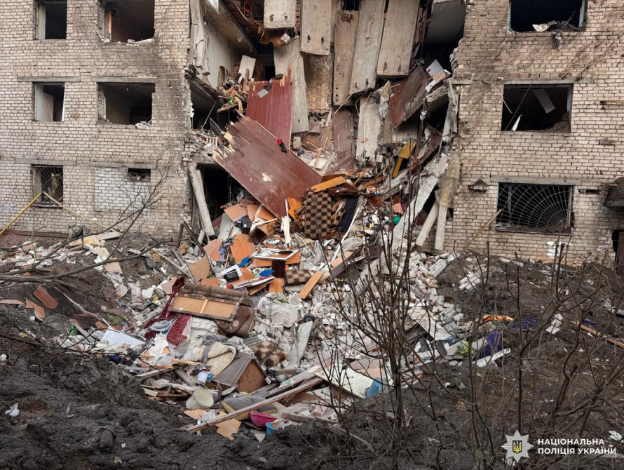 Зруйнований гуртожиток у Запоріжжі