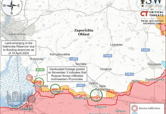 Росіянам не вдалося просунутися на жодному із напрямків Запорізької області – ISW