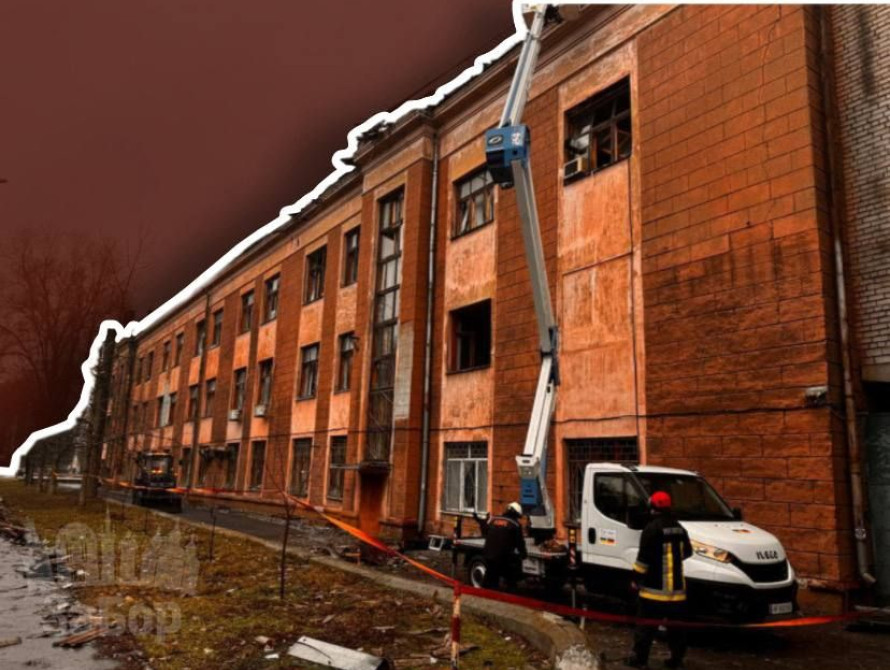 Пошкоджена будівля ЗНУ у Запоріжжі