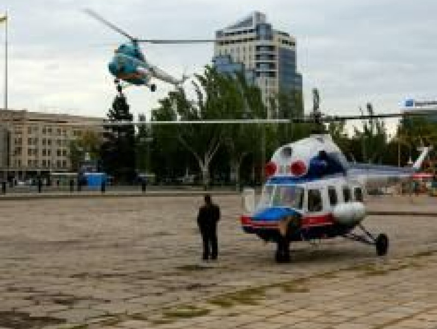 В центре Запорожья приземлились вертолеты 