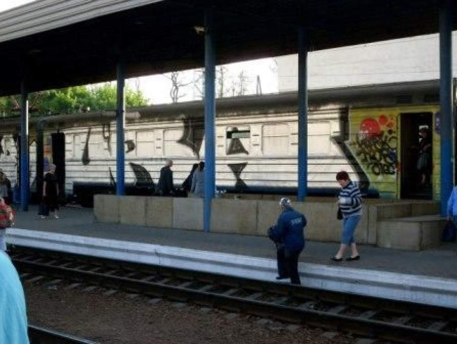 Граффитчики разрисовали запорожскую электричку 