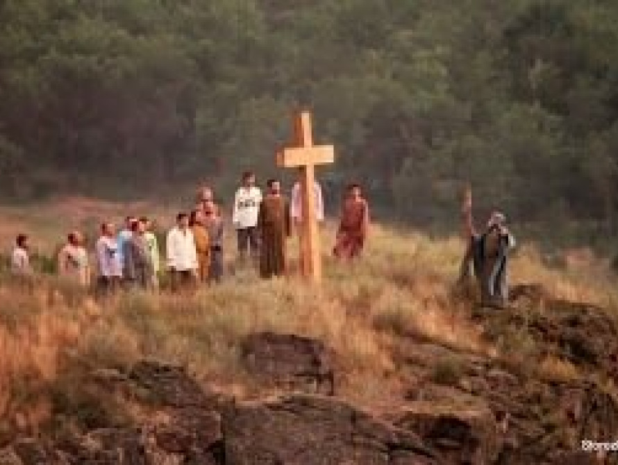 В Запорожье на острове Хортица под громом и молниями представили "Крещение Руси"
