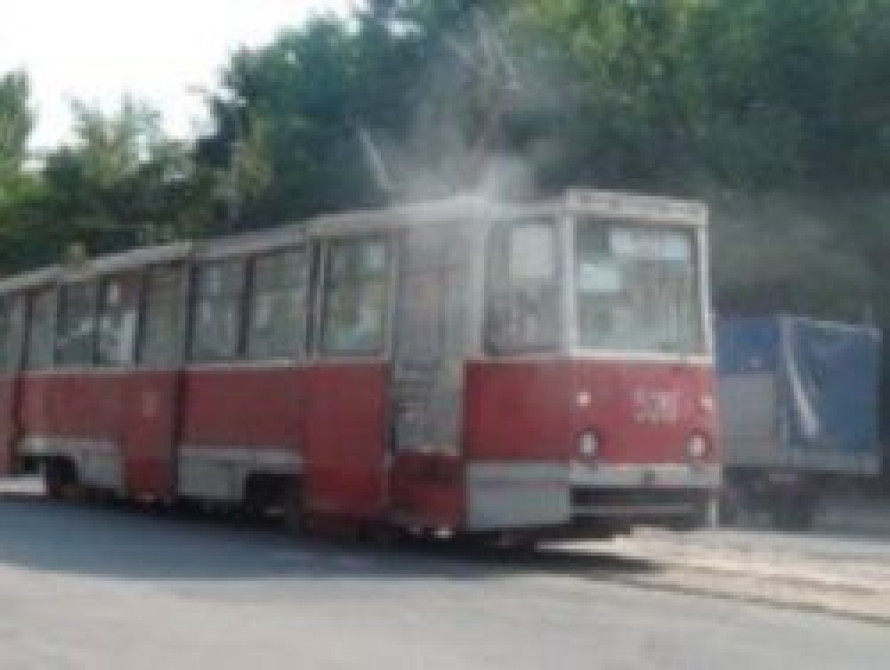 В Запорожье горел трамвай