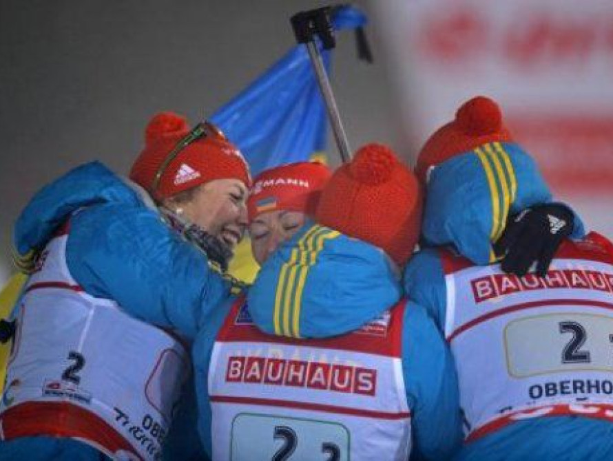 Сборная Украины по биатлону выиграла золотую медаль на олимпиаде в Сочи