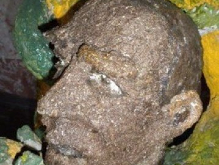 В Запорожье скульптор слепил голову Путина из навоза