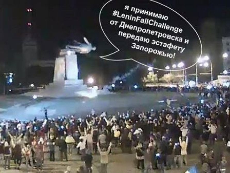 После падения Ленина в Харькове, эстафету "ленинопада" передали Запорожью