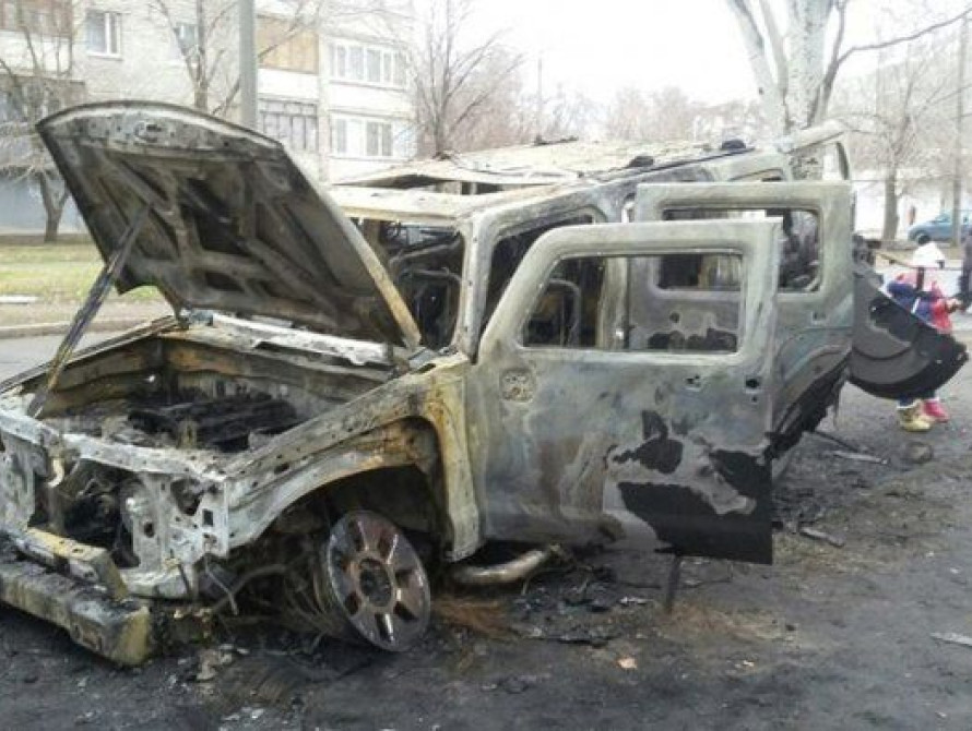 В Запорожье на Шевченковском выгорел джип