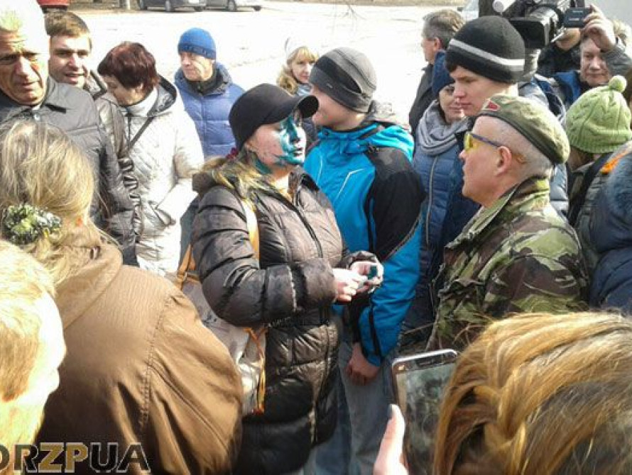 В Запорожье не дали развернуться митингу Антимайдана из Мелитополя